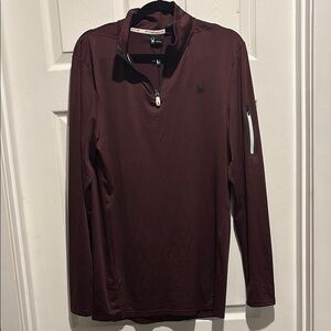 Spyder Men's Maroon Quarter-Zip Performance Pullover